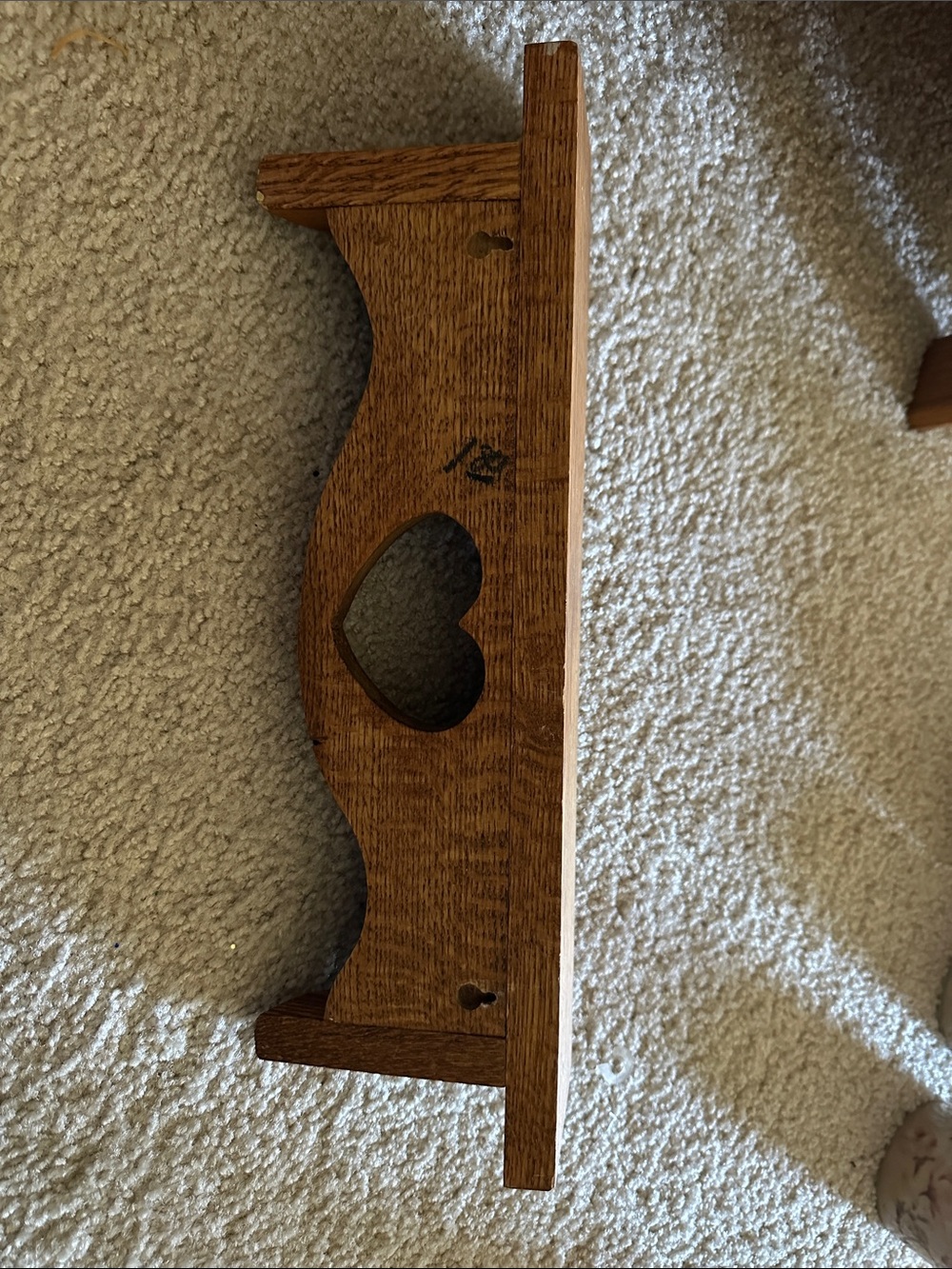 Rustic Brown Wooden Heart Shelf - Picture 5 of 7